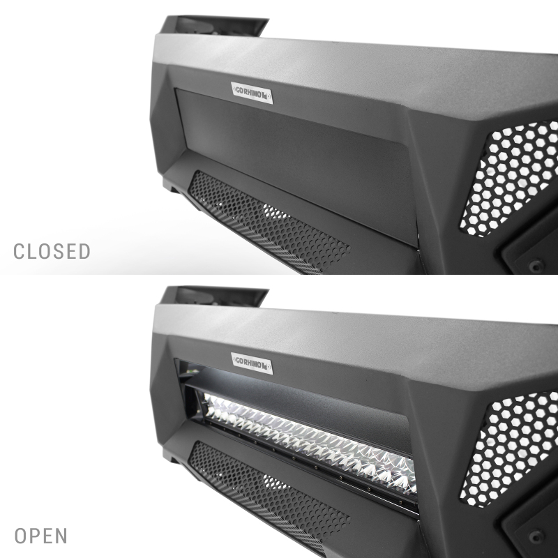 GMC Sierra 1500 Bumper - Front - Go Rhino - Element with Power Bar - Textured Black - `22-`26